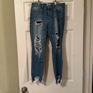 Distressed jeans